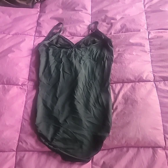 Danskin New York City Ballet camisole mock wrap black leotard size L - Picture 3 of 8